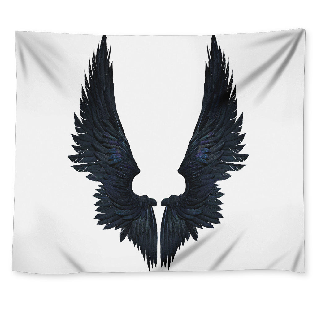 Black Demon Wings Print Tapestry