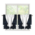 Black Demon Wings Print Tier Curtains