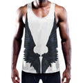 Black Demon Wings Print Men's Workout Tank Top