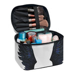 Black Demon Wings Print Travel Makeup Bag