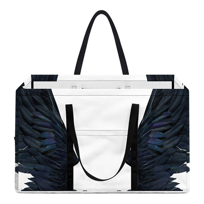 Black Demon Wings Print Utility Tote Bag