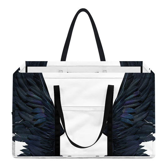 Black Demon Wings Print Utility Tote Bag