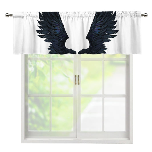 Black Demon Wings Print Window Valance