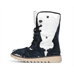 Black Demon Wings Print Winter Boots