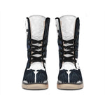 Black Demon Wings Print Winter Boots