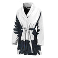 Black Demon Wings Print Women's Bathrobe