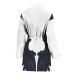 Black Demon Wings Print Women's Bathrobe
