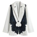Black Demon Wings Print Women's Blazer