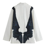 Black Demon Wings Print Women's Blazer
