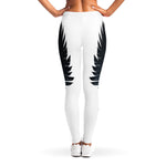 Black Demon Wings Print Women's Leggings