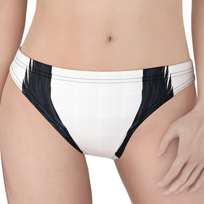 Black Demon Wings Print Women's Thong