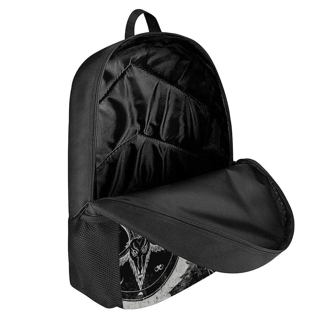 Black Demon Wolf Print 17 Inch Backpack