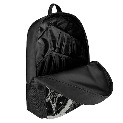 Black Demon Wolf Print 17 Inch Backpack