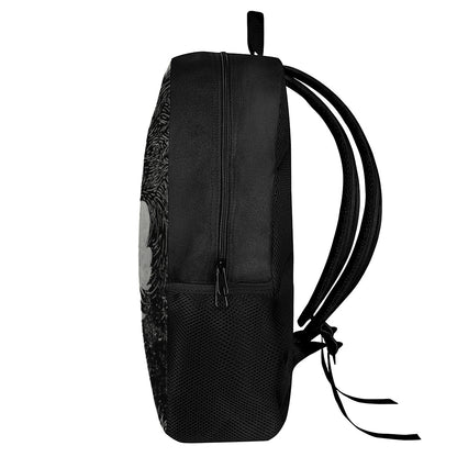 Black Demon Wolf Print 17 Inch Backpack