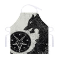 Black Demon Wolf Print Adjustable Apron