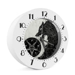 Black Demon Wolf Print Alarm Clock