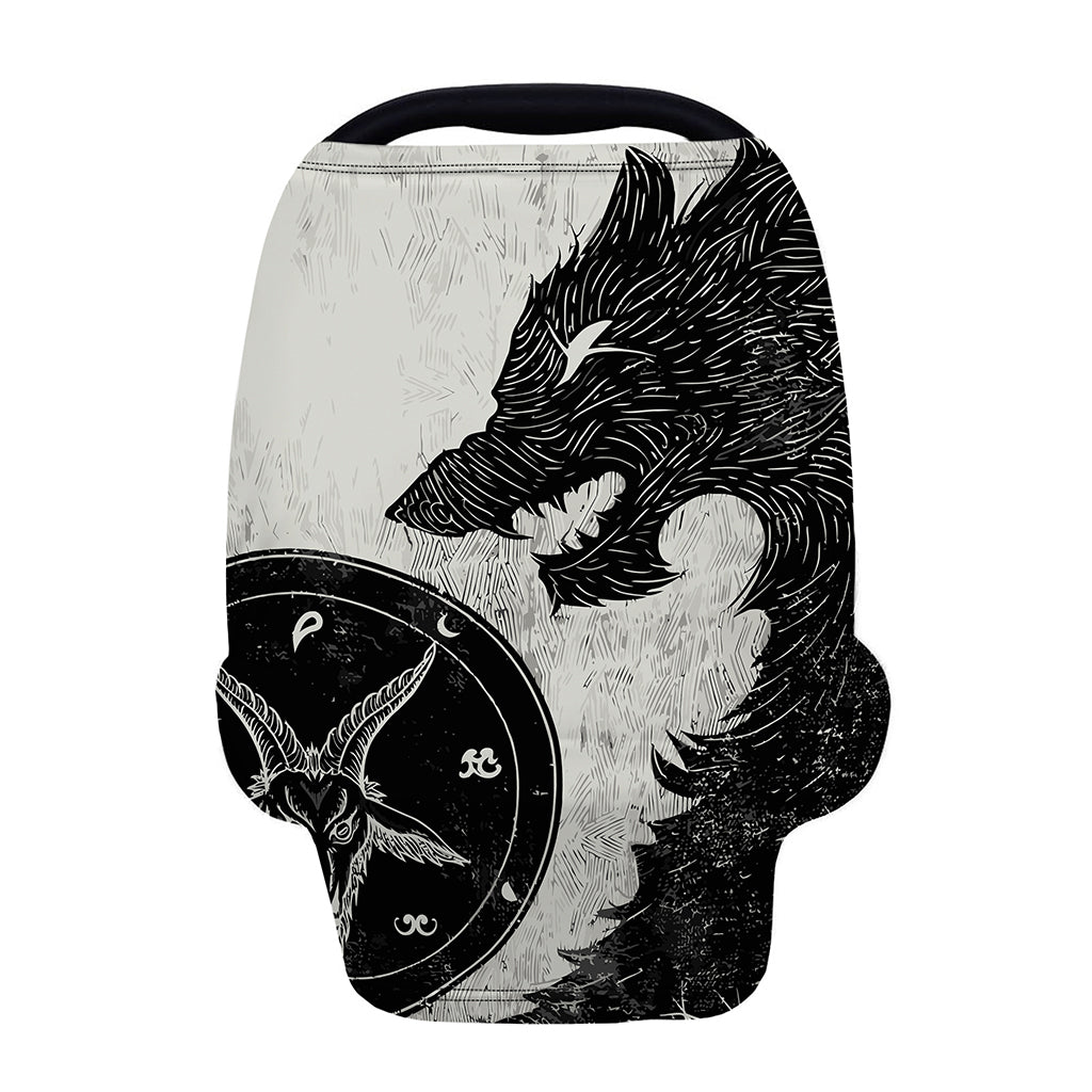 Black Demon Wolf Print Baby Seat Cover