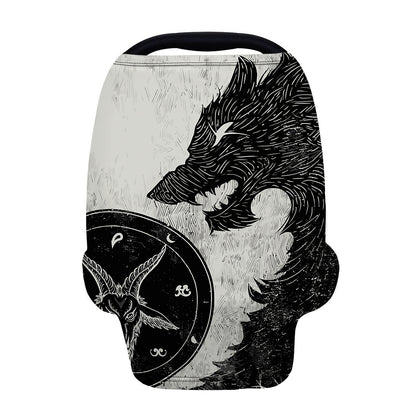 Black Demon Wolf Print Baby Seat Cover