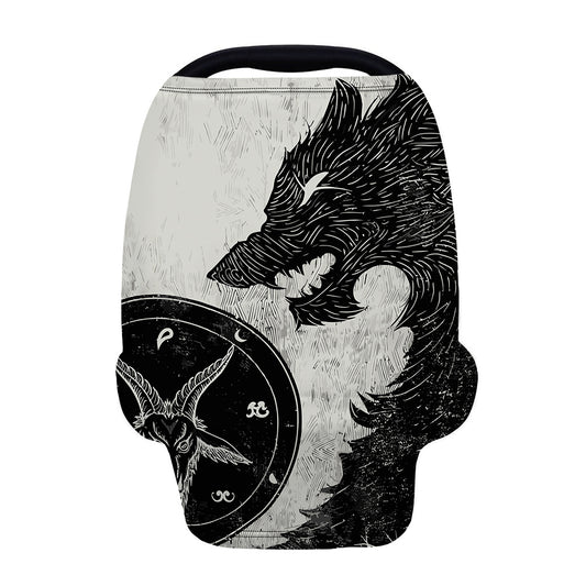 Black Demon Wolf Print Baby Seat Cover