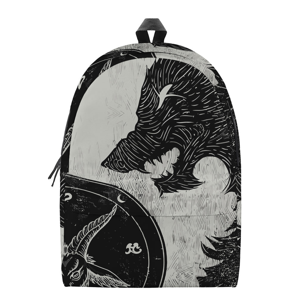Black Demon Wolf Print Backpack