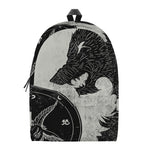 Black Demon Wolf Print Backpack