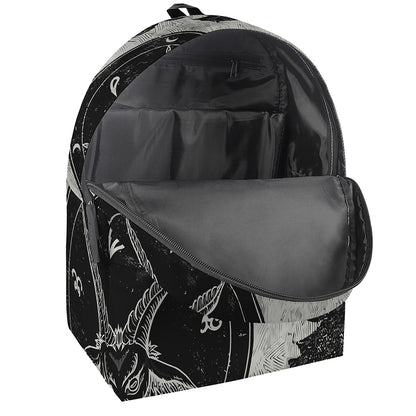 Black Demon Wolf Print Backpack