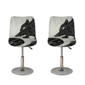 Black Demon Wolf Print Bar Stool Covers