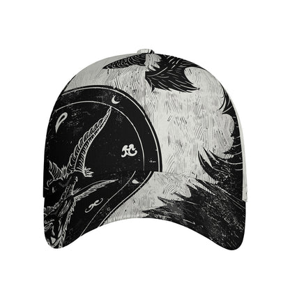 Black Demon Wolf Print Baseball Cap