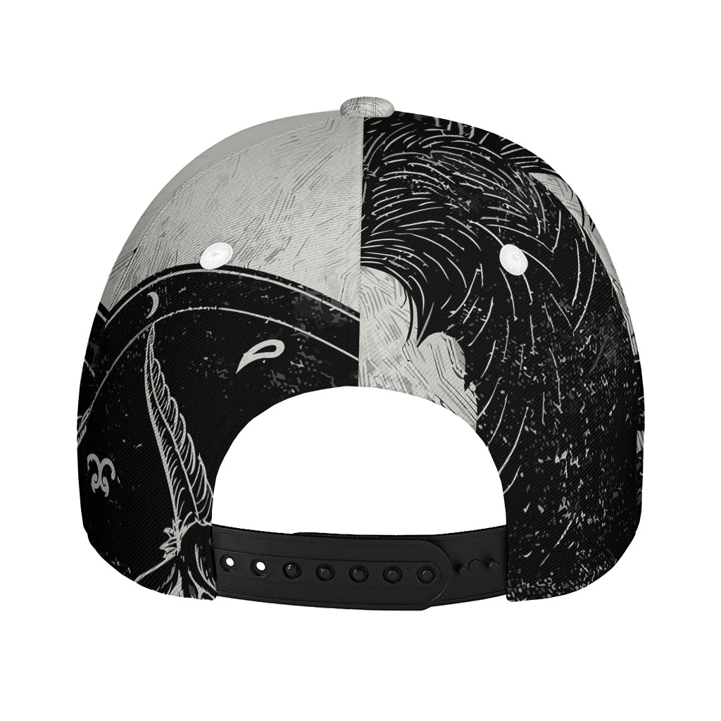 Black Demon Wolf Print Baseball Cap
