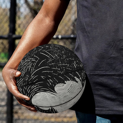 Black Demon Wolf Print Basketball