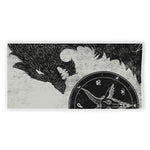 Black Demon Wolf Print Beach Towel