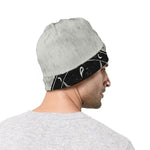 Black Demon Wolf Print Beanie