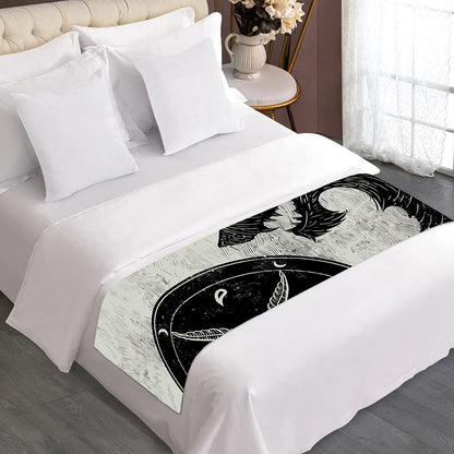 Black Demon Wolf Print Bed Runner