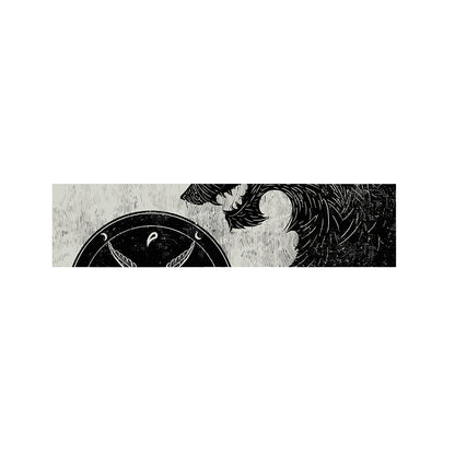 Black Demon Wolf Print Bed Runner