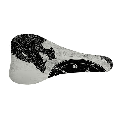 Black Demon Wolf Print Bicycle Seat Cover
