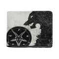 Black Demon Wolf Print Bifold Wallet