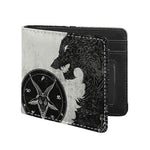 Black Demon Wolf Print Bifold Wallet