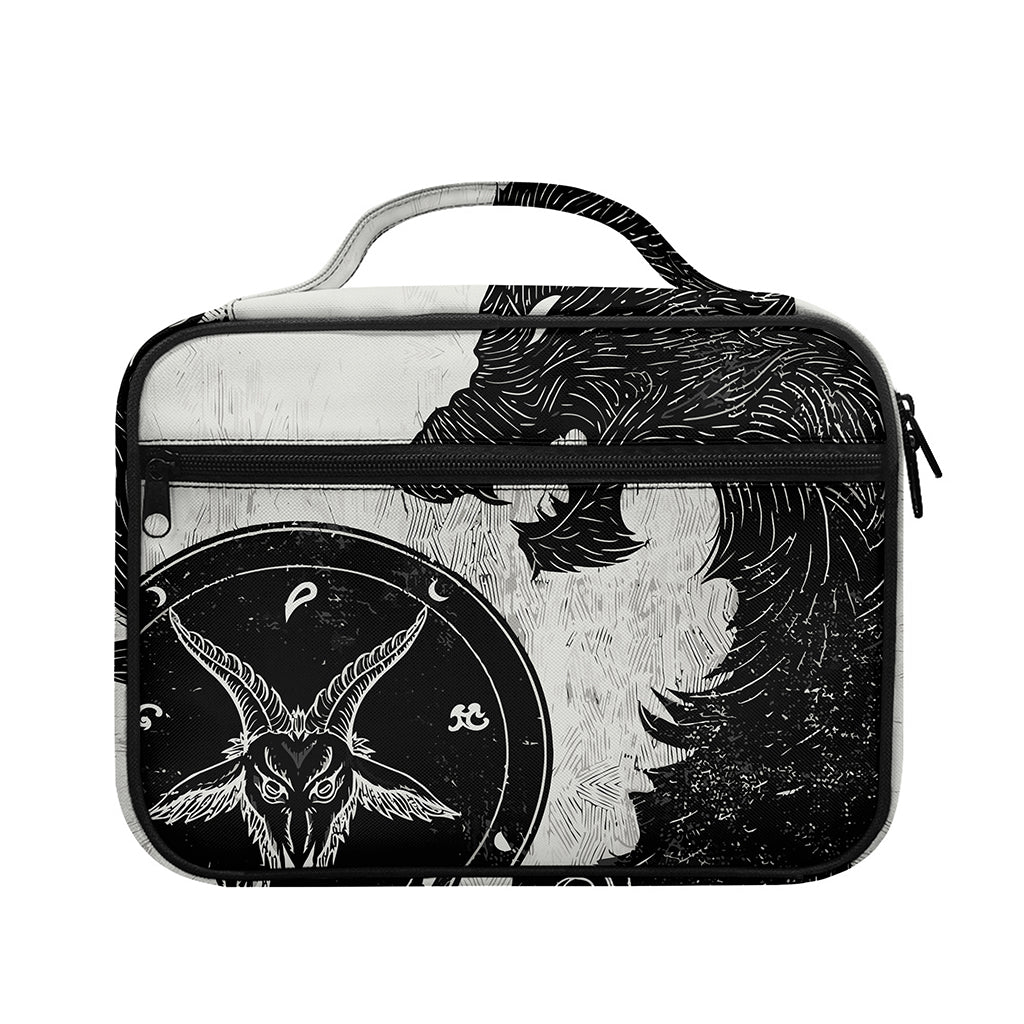 Black Demon Wolf Print Briefcase Bible Bag