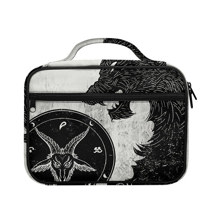 Black Demon Wolf Print Briefcase Bible Bag