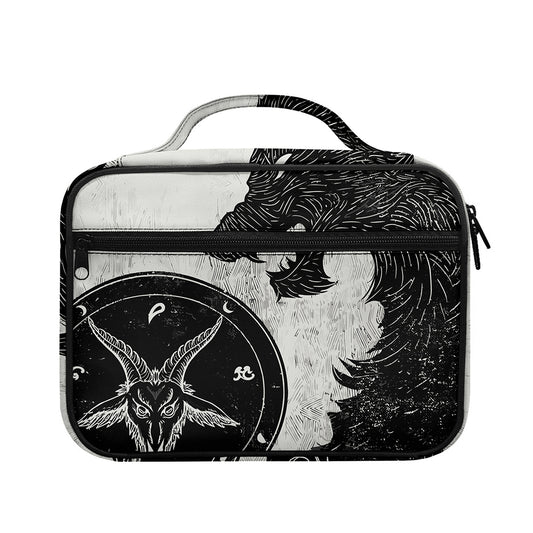 Black Demon Wolf Print Briefcase Bible Bag