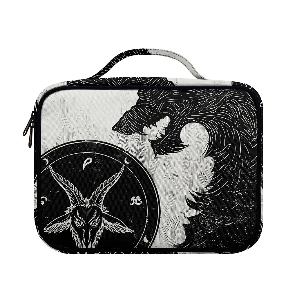 Black Demon Wolf Print Briefcase Bible Bag