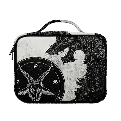 Black Demon Wolf Print Briefcase Bible Bag