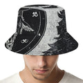 Black Demon Wolf Print Bucket Hat