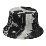 Black Demon Wolf Print Bucket Hat