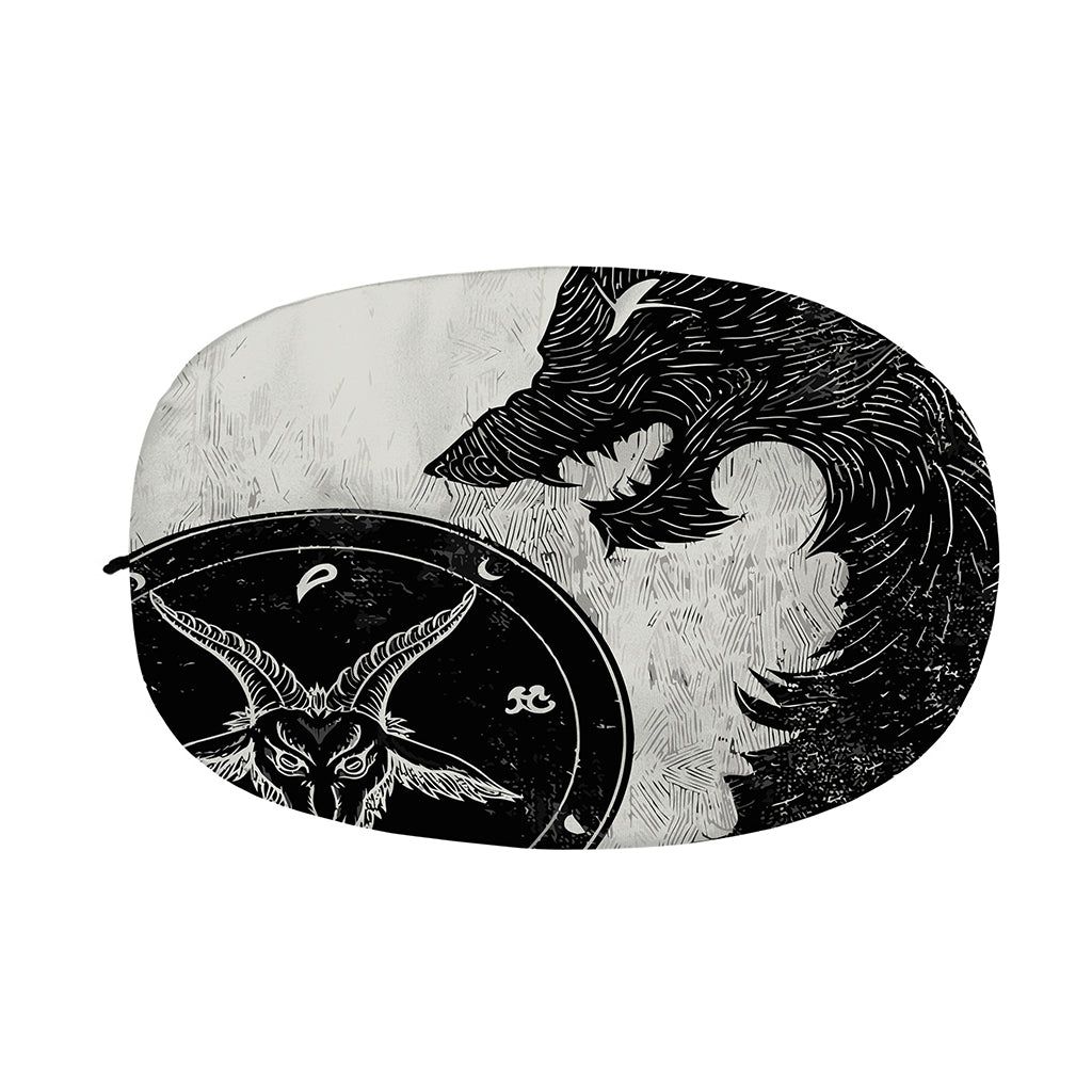 Black Demon Wolf Print Car Side Mirror Covers