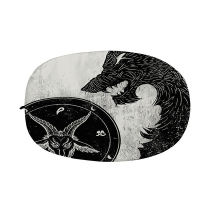 Black Demon Wolf Print Car Side Mirror Covers