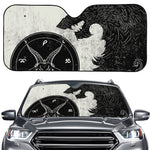 Black Demon Wolf Print Car Windshield Sun Shade