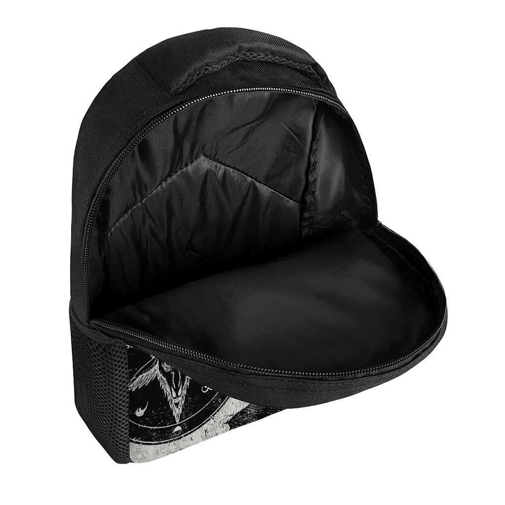 Black Demon Wolf Print Casual Backpack