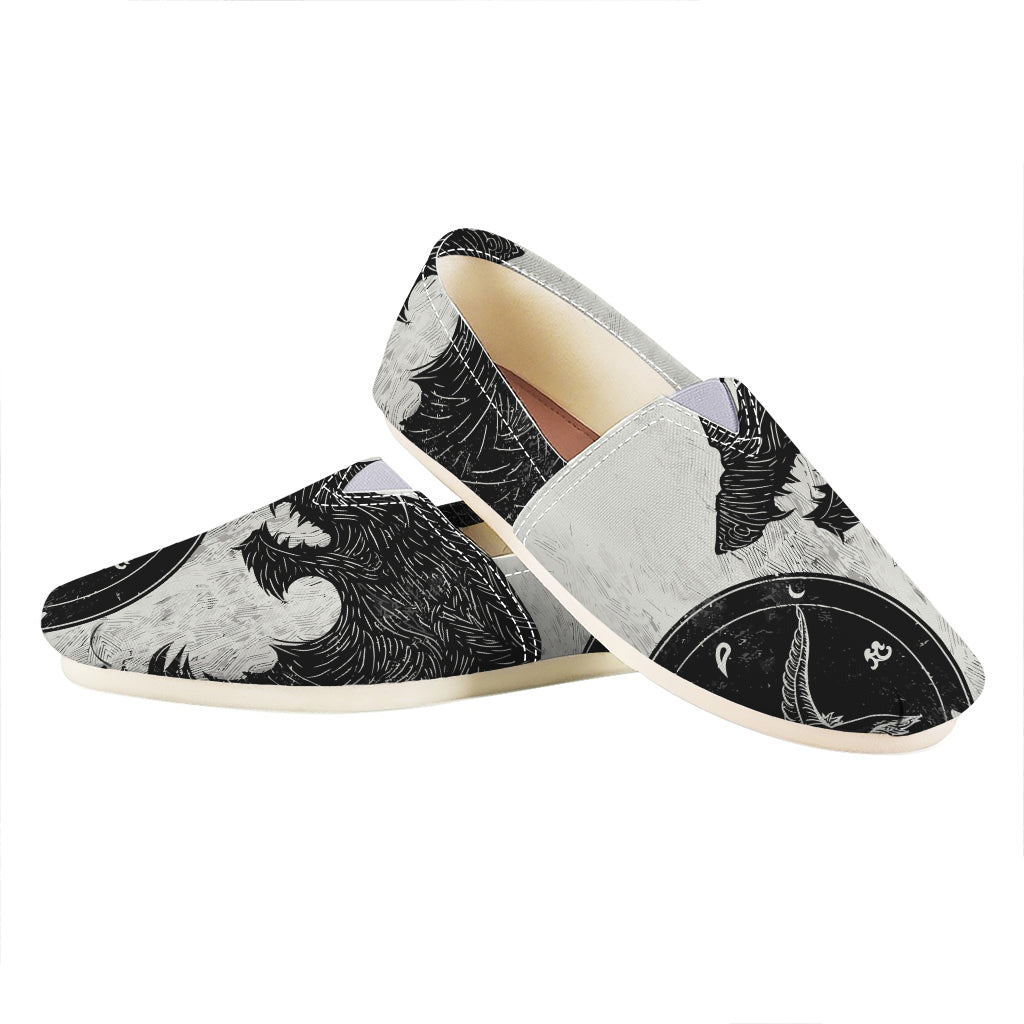 Black Demon Wolf Print Casual Shoes