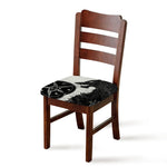 Black Demon Wolf Print Chair Cushion Cover